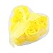 6 Pcs Bath Body Rose Bud Petal Soap Gift Bright Yellow w Heart-shaped Case