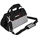 IRONLAND 14 inch Small Tool Bag, Wide Mouth Tool Bags for Men with Waterproof Molded Base, Multi-Compartment Organizer Bag with Adjustable Shoulder Strap and Padded Handle
