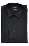 New Mens Dress Shirt Black Tuxedo Wing Tip Tailored Slim Fit Wrinkle Free By Azar Man