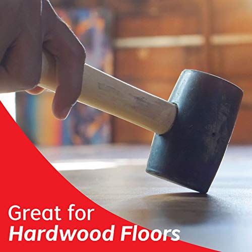 Rubber Mallet 8 oz, Hardwood, Double Faced Soft Mallet with Wooden Handle, Black