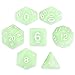 Wiz Dice Ghost Jade Set of 7 Polyhedral Dice, Solid Pastel Mint Green RPG Dice with Clear Display Box
