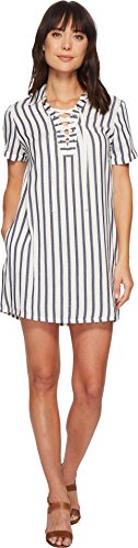 Miss Me Women's Women&Rsquo;S Striped Lace-up Dress Navy Small