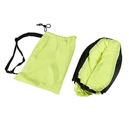 Armati Inflatable Lounger Patented Comfortable Headrest, Indoor or Outdoor Air Sofa, Camp Bedding, Hammock,Air Mattress with Carry Bag, Securing Stake and Bottle Opener (apple green) - Thumbnail 2