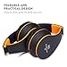 Headset, Sound Intone Foldable Headphones with Mic and Volume Control, On-ear Wired Kids Headphones for Girls Boys Students (Black Orange)
