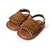 LIVEBOX Infant Baby Girls Moccasins Tassels Premium Soft Rubber Sole Anti-Slip Summer Prewalker Toddler Sandals (M: 6~12 Months, Chocolate)