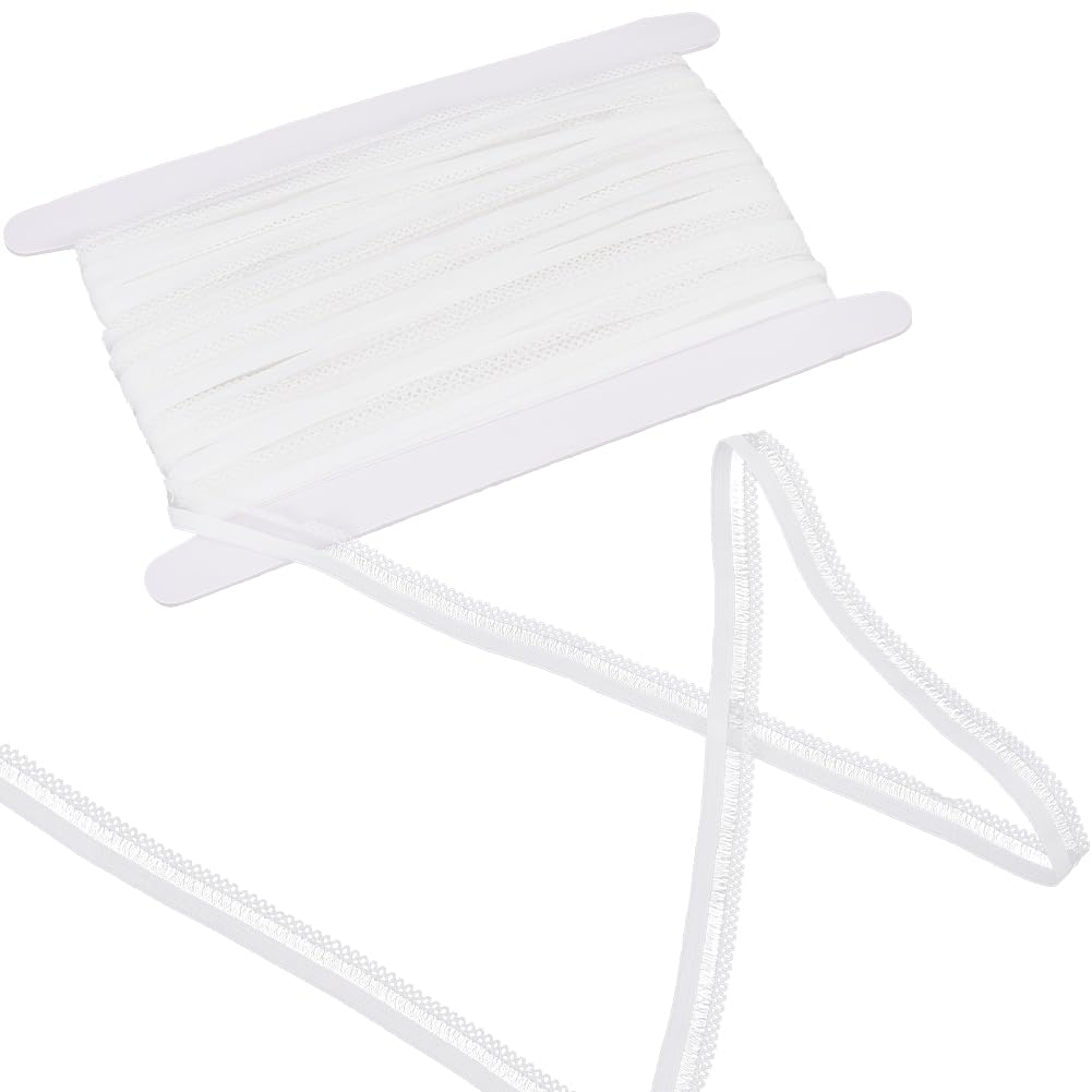 GORGECRAFT 25M Picot Loop Elastic Lace Trim 12mm Knitted Nylon Frilly Spandex Bands Stretch Lace Ribbon Decorative Lingerie Edges Trimming for Underwear Dress Sewing Crafts Upholstery White