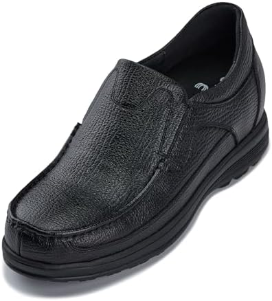 CALTO Men's Invisible Height Increasing Elevator Shoes Black