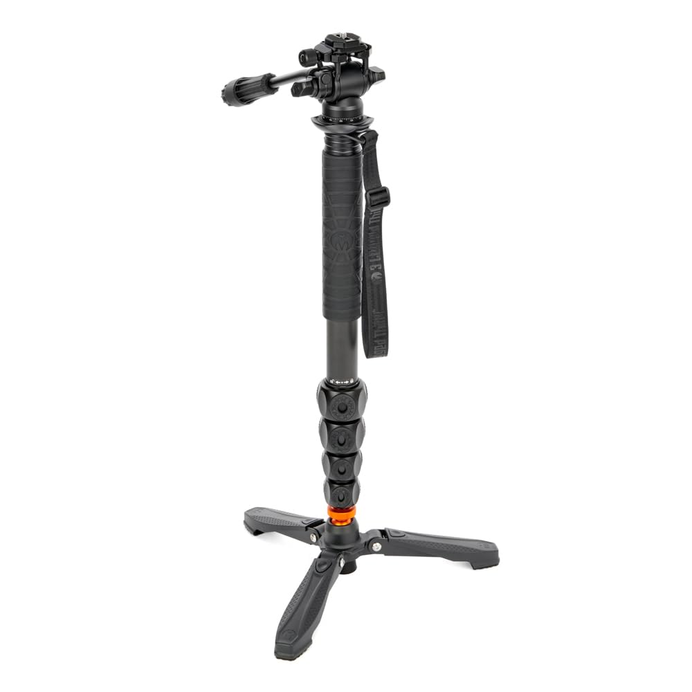 3 Legged Thing Legends Alana Superkit Carbon Fibre Monopod - Travel-Friendly Camera Monopod for Professional Photographers & Videographers (Darkness)