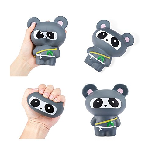 TianJi Chinese Kung Fu Panda Squishies Slow Rising Cat Kawaii Squishy Cream Jumbo Animals Reaction Ball Squeeze Kid Toy Charm Gift for Relief Stress