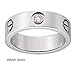 Dubeauty Love Ring Titanium Stainless Steel Couples Engraved Cubic Zirconia Bands Silver Size 7