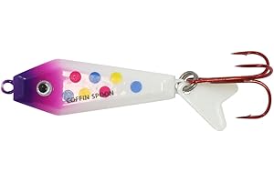 NORTHLAND TACKLE Northland Fishing Tackle Buck-Shot Coffin Ice Fishing Jigging Spoon Lure, Assorted Sizes & Colors for Walleye, Perch, Crappie, & More