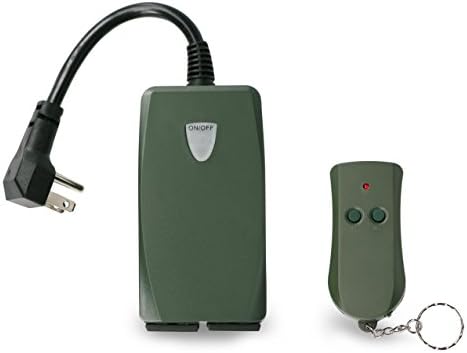 OlymTek Outdoor Wireless Remote Control Outlet Switch Splashproof Electrical Plugs with Remote 100 feet Range for Home and Outdoor Spaces, Navy Green (2-Outlet)