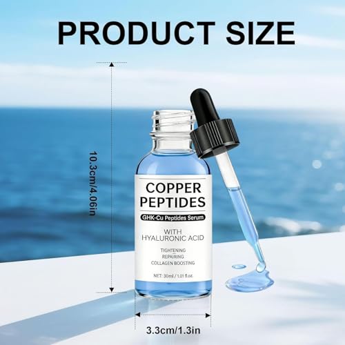 YOOJ® GHK‑Cu Copper Peptide Face Serum, Anti‑Aging Hydrating Repair Serum, Skin Barrier Repair & Lightweight Moisturizer for Daily Skincare, 30ml