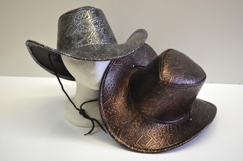 Antiqued Western Hat with Playing Card Imprint