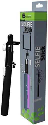 Extendable Wired Remote Shutter Handheld Selfie Stick Monopod For iPhone Samsung (Black)