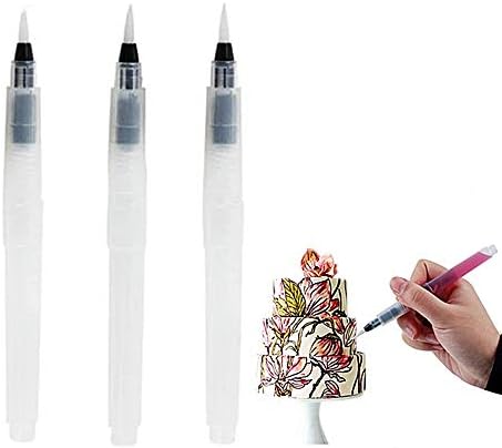Wewin 3 Piece DIY Fondant Cake Decoration Coloring Water Brush Painting Pen Plastic Watercolor Cake Decorating Baking Tools