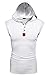 Coofandy Men's Casual Hooded Sleeveless Tank Tops White Small