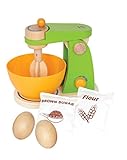 Hape - Playfully Delicious - Mighty Mixer Wooden Play Kitchen Set with Bonus Play Eggs