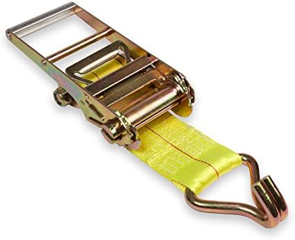 Quality Cargo Control 4" Hand Ratchet w/Wire Hook Fixed End Tie Down Winch Strap 6,600 WLL (4)