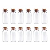Axe Sickle 10ml Cork Jar Glass Bottles 48pcs DIY Decoration Mini Glass Bottles Favors, Mini Vials Cork, Message Glass Bottle Vial Cork, Small Glass Bottles Jars Corks for Wedding Party Favors.