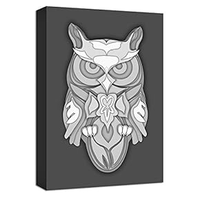 Canvas Wall Art Black and White Animals Painting Artwork for Home Prints Framed - 12x18 inches