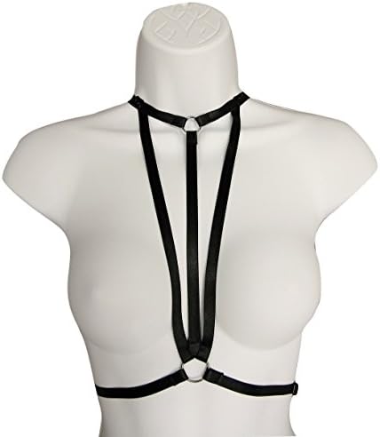 AnitaJourney Tie Style Simplistic Black Bra Harness Sexy Elastic Cage Strappy Bra Bralette Top