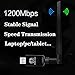 USB WiFi Adapter 1200Mbps, USB Wireless Network Adapter WiFi Card/Dongle/Antenna, 5GHz Wireless Adapter for Desktop/PC/Laptop,Support Win10/8/7/XP/Vista Mac OS