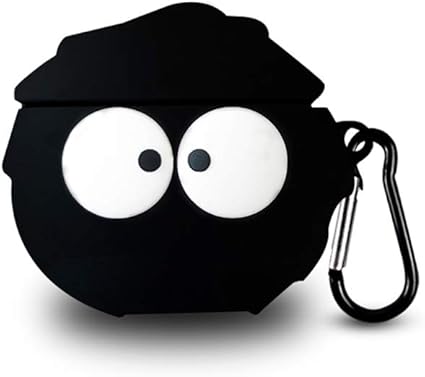 Amazon Pflife Airpods Proケース エアポッズ プロ ケース Airpods用ケース エアポッズ ケース Airpodsケース キャラクター Airpodsケース カバー ケース カラビナ付き 紛失防止 シリコンケース カバー 耐衝撃 防水 汚れ キズ防止 第3代pro Black Pflife