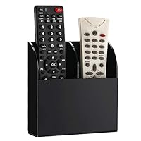 MyJell Acrylic TV Remote Control Holder Wall Mount Storage Box Media Organizer Rack (Two Compartment, Black)