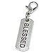 Pro Jewelry Dangling "Blessed" Clip-on Bead for Charm Bracelet