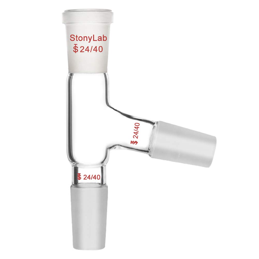 StonyLab 3 Way Distilling Adapter with 24/40 Joints for Distillation Apparatus