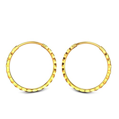22k (916) Yellow Gold Jaclyn Hoop Earrings for Women