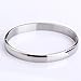 Jusnova Womens Mens Stainless Steel Brecelet Plain Polished Finish Cuff Bangle 7.3 Inches Silver Color