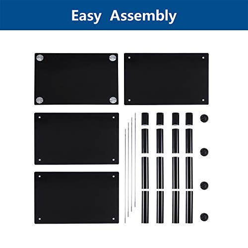 5Rcom 4 Tier TV Rack Black Glass Component Media Stand Audio Video Tower Shelves, Storage for Xbox,Routers,Cable Boxes, Games Consoles, Hi-fis - Thumbnail 5