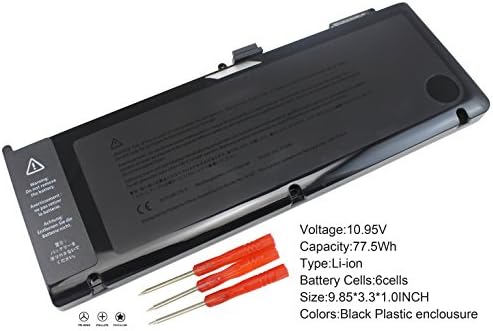 ROCKETY a1321 Battery Compatible with Apple MacBook Pro 15" A1286 (Only for Mid 2009, Early/Late 2010) MC118LL/A MC373LL/A MB986LL/A 020-6380-A 020-6766-B Laptop Notebook Batteries. [10.95V/77.5Wh]