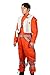 XCOSER Poe Dameron Costume Deluxe Orange Jumpsuit Suit Halloween Cosplay Outfit XL