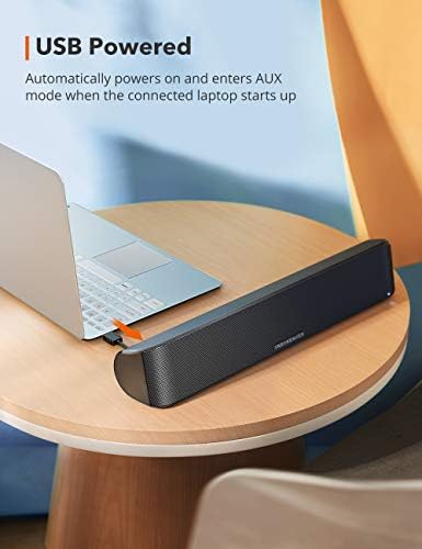 TaoTronics Computer Speaker, Bluetooth 5.0 Wireless PC Soundbar, Stereo USB Powered Sound Bar Speaker for Computer Laptop Smartphone Tablet Game Console, Aux Connection 6 TaoTronics Computer Speaker, Bluetooth 5.0 Wireless PC Soundbar, Stereo USB Powered Sound Bar Speaker for Computer Laptop Smartphone Tablet Game Console, Aux Connection