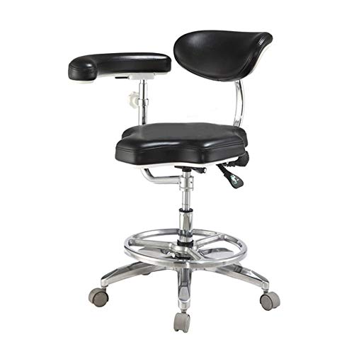Dental Medical Doctor Stool Mobile Dentist Seat Chair Deluxe with Armrest QY90B