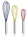 Ouddy Set of 3 Silicone Whisk Set Balloon Wire Wisks Kitchen Utensils for Blending, Beating, Stirring, Multicolor