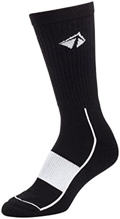 LIFT 23 Atacama Moisture Wicking Performance Socks, Comfort Compression Fit (Large, White Black)