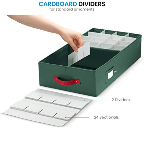 image for ZOBER Underbed Christmas Ornament Storage Box With Lide - Sturdy 600D 