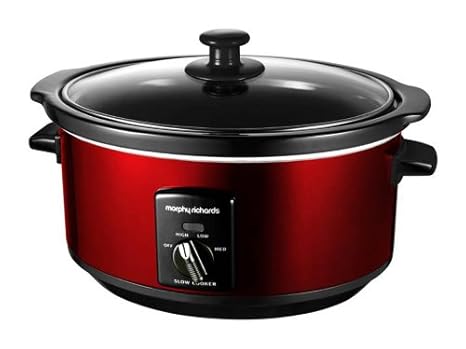 Morphy Richards Slow Cooker 48702 rot, 3,5l mit Schmorfunktion