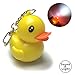 3PCS Lovely Flashlight Yellow Duck Keychains Sound Cartoon Child Toy Car Bag