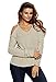 Dokotoo Womens Cold Open Shoulder Loose Knitted Sweater Top Blouse Large Apricot