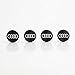 Set of 4 Audi Logo Laser Engraved Black Aluminum Metal Cap Stainless Steel Screw for Car License Plate Frame