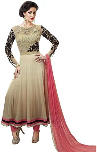 DivyaEmporio Women's Salwar Suit Dupatta Unstitched Dress Material Free Size Beige
