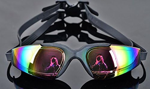Eways Silicone Seal Swimming Goggles Diving Glasses with 100% U.V. Protection,Anti-fog,Anti-shatter, Electroplating Waterproof Swimming Glass (Black)