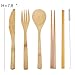 Bamboo Travel Utensil Set Organic Reusable Flatware Utensils (Fork, Spoon, Knife, Chopsticks, straw and brush) Portable, Stylish, Lightweight & Eco Friendly Cutlery for Outdoor Camping, Office Lunch B