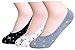 QBSM 3 Pack Womens Bowtie Dots Novelty Cotton Non Slip No Show Liner Socks
