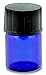 Vivaplex, 24, Cobalt Blue, 1 ml (1/4 Dram) Glass Bottles, with Orifice Reducers and Black Caps